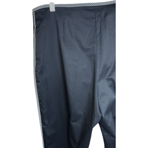 Willi Smith Stretch Black Pants Size 14 Gingham Trim Career Trousers NWT - Picture 11 of 15